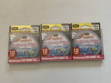 デュエル【魚に見えないピンクフロロ ショックリーダー　12Lbs./3号　50m】２個セット