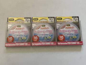 デュエル【魚に見えないピンクフロロ ショックリーダー　16Lbs./4号　50m】２個セット