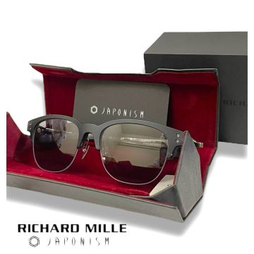 正規品 新品 24SS RICHARD MILLE JAPONISM JP-S003 ジャポニスム リシャールミル チタニウム ハーフリム サングラス ブロー アイウェア