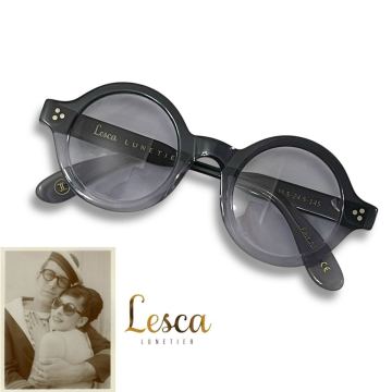 正規品 Lesca LUNETIER SAGA GREY DEG レスカ ルネティエ ラウンド サングラス メンズ クリア ツートンカラー グラデーション アイウェア