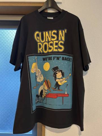 Guns N' Roses ガンズアンドローゼズ スヌーピー PEANUTS snoopy レア パロディ tシャツ XL 黒　ブラック