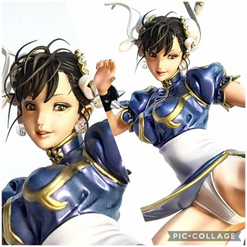 二次元 リペイント 春麗 チュンリー 顔の描き直し 頭髪追加 塗装済み 完成品 ストリートファイター コトブキヤ フィギュア 美少女 ナミ