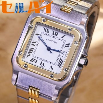本物 カルティエ 極希少 ゴドロンブレス仕様 AC23.80gr OR0.750.4.05gr サントスガルベ メンズウォッチ 男性用自動巻腕時 Cartier