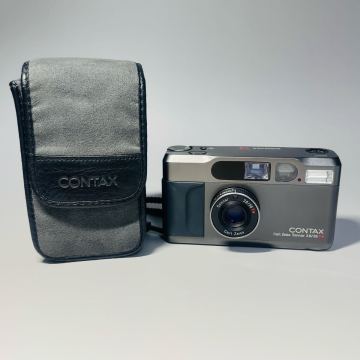 418★美品★ CONTAX T2 チタンブラック Carl Zeiss Sonner 38ｍｍ F2.8 T* コンタックス コンパクトフィルムカメラ 