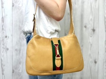 GUCCI グッチ オールドグッチ ヴィンテージ シェリーライン ハンドバッグ ショルダーバッグ バッグ レザー 茶 2WAY 87080Y