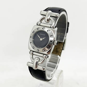 1円～★GUCCI グッチ 6300L ホースビット 腕時計★電池交換済み 稼働品 動作品 QZ クォーツ シルバーカラー レディース ウォッチ G1402