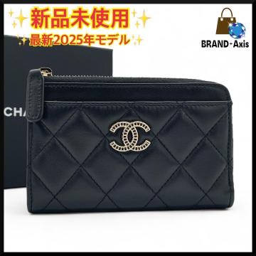 ★【新品未使用】シャネル CHANEL ラムスキン マトラッセ ココマーク コインカードケース 小銭入れ ブラック★