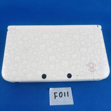 (ヤ)F011【通電OK】Nintendo 3DSLL 本体 アイルーホワイト モンスターハンター4 コラボ商品 限定カラー オリジナルデザイン カプコン