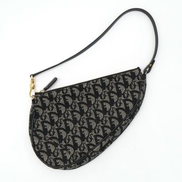 美品 Dior ディオール クリスチャンディオール トロッター サドルバッグ ミニバッグ ハンドバッグ キャンバス グレー ネイビー