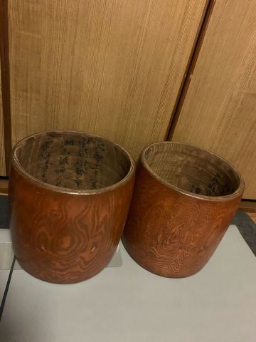 1円スタート！　激レアビンテージ品！　昭和31年製！　締太鼓用　欅胴　　2個