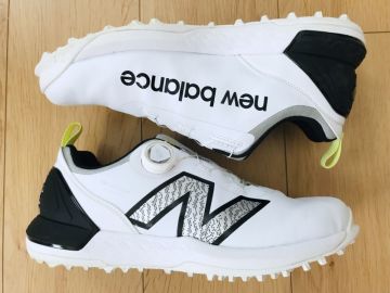 【美品】ニューバランスGOLF＊ダイヤル式ゴルフシューズ＊白＊JP-25.5
