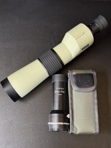 【MY03】Nikon　フィールドスコープ　単眼鏡　D＝60　20×　フィールドスコープアタッチメント　800㎜　F13.3　ニコン