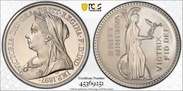 １円スタート! ★PCGS PR66 イギリス ビクトリア 錫クラウン(“1897”年)★アンティークコイン ★外国コイン★アンティークコイン 