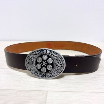 USA製 スミス&ウェッソン ベルトバックル Smith & Wesson Vintage 本革 ベルト 牛革