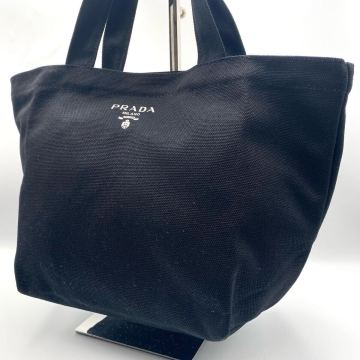 1円 新品未使用 プラダ PRADA トートバッグ セカンドバッグ ポーチ ハンドバッグ レディース メンズ キャンバス ビジネス ブラック 黒 ロゴ