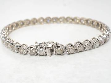 【7431M】K18WG テニスブレス 天然ダイヤモンド 5.00ct/13.8g フルエタニティ ブレスレット