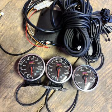 STI Genome ゲノム メーター 水温 油温 油圧 3連 インプレッサ レガシィ GDB GDA GGB GGA 純正OP Defi OEM 実働外し スバル
