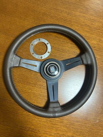 【当時物フルリペア リペア後未使用】 ナルディ 正規品 当時物 小径 33パイ ブラウンレザー クラシック ステアリング ハンドル NARDI 旧車