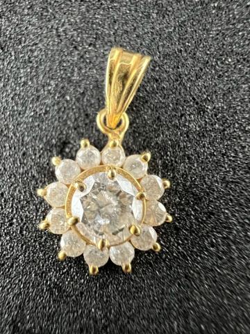 1円　K18 ペンダント　トップ　ダイヤモンド　0.44ct 0.35ct 1.64g EG1027