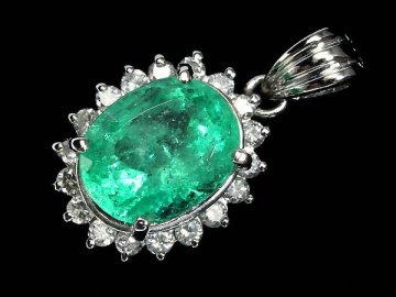 OO16197D【1円～】新品【RK宝石】≪Emerald≫ 極上エメラルド 大粒2.15ct 極上ダイヤモンド Pt900 高級ペンダントヘッド ネックレス ダイヤ