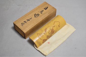【英】A241 市川鉄琅 竹茶合 日本美術 煎茶道具 煎茶器 仙媒 茶量 竹彫 骨董品 美術品 古美術 時代品 市川銕琅