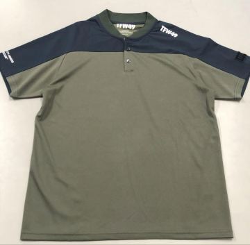TFW49 COLLAR LESS POLO メンズM カーキ×ネイビー　美品