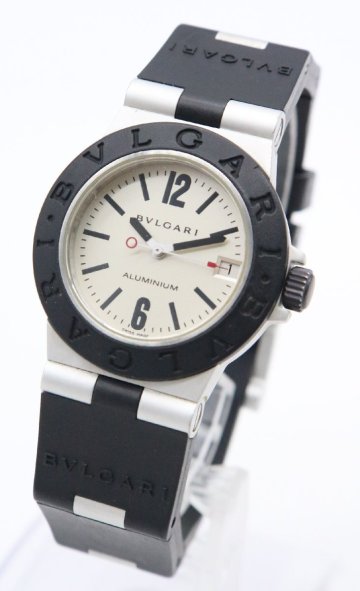 【ト足】☆電池交換済み☆ BVLGARI ブルガリ ALUMINIUM アルミニウム AL32A L12319 クォーツ メンズ 腕時計 3針 CD185CMM28