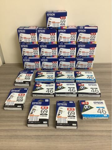 ○SG066-A5S80【埼玉発】 EPSON 純正 インクカートリッジ34点まとめ　期限切れ　4色パック　69 69L 46 エプソン　IC4CL ICBK ICC 現状品