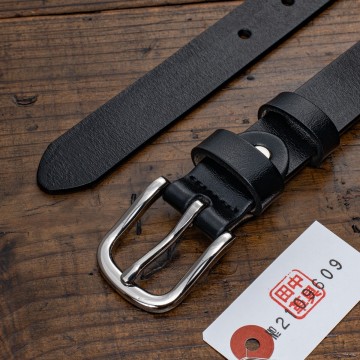 ナローベルト【牛革】イタリアンレザー メンズ 本革 ベルト カジュアル 新品 未使用 送料無料 1円 レザー ブラック 黒 細身 細い 田中革具