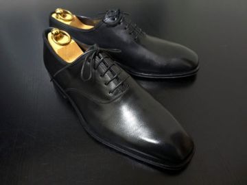 使用僅か フェラガモ 9EE Ferragamoプレーントゥ ドレスシューズ 黒 494