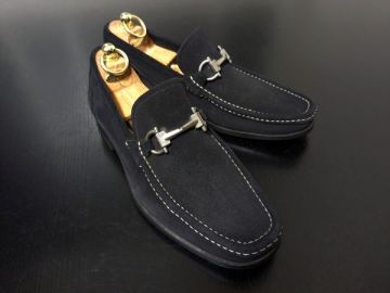 使用少 フェラガモ 6.5EE Ferragamo ガンチーニ ソフトドレスローファー 505