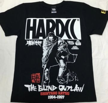 希少　廃盤　勝新太郎 -THE BLIND OUTLOW 2016（天下の嫌われ者ブラック）座頭市　ハードコアチョコレート Tシャツ　黒　XXL 