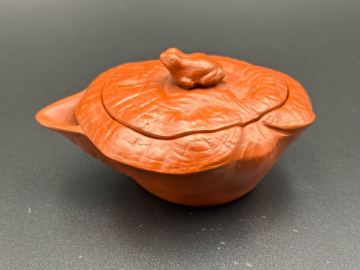 r7080612 常滑焼　杉江 木仙 作 朱泥 蛙摘 宝瓶 煎茶道具