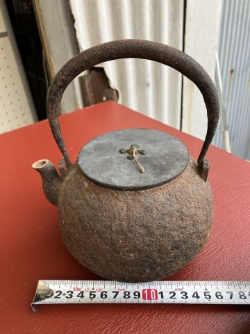 ○631○ 鉄瓶 茶道具 時代物 急須 アンティーク 銘有り