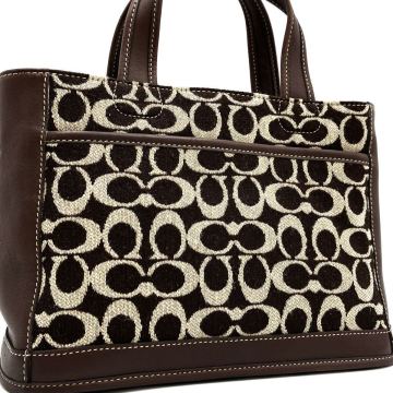 1円 希少品 極美品 COACH コーチ シグネチャー ハンドバッグ トートバッグ ビジネスバッグ メンズ レディース レザー キャンバス ブラウン