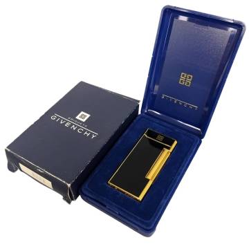 本物未使用■ジバンシー■ライター/ブラックラッカー/ゴールドフィニッシュ/86681