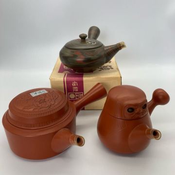 M0731714B 急須まとめ 常滑焼 急須 達磨 在銘 玲光 北龍 雲仙 手造り 朱泥 窯変泥 茶器 煎茶道具 茶道具 工芸品 当時物 中古品 現状品