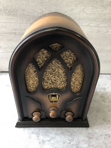 S105 帝國電波研究所 貮型放送受信機 アンチックラヂオ ラジオ 100V 50/60Hz 7W アンティーク 昭和レトロ 昭和 レトロ 真空管ラジオ 木製
