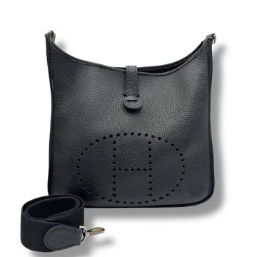 エルメス HERMES ショルダーバッグ エブリンGM 黒 シルバー金具 □I バッグ ブラック