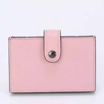 1円■美品■コーチ■68393E レザー カードケース 名刺入れ ビジネス 財布 ウォレット ピンク レディース MMM BI9-4