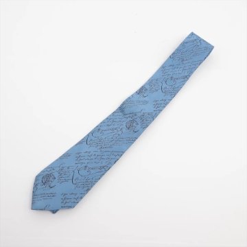 1円■極美品■ベルルッティ■カリグラフィ ネクタイ シルク 100％ ブルー ファッション スーツ フォーマル ビジネス メンズ MMM CJ50-3