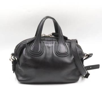 ★GIVENCHY ジバンシィ ナイチンゲール レザー 2WAY ショルダーバッグ ハンドバッグ 肩掛けかばん レディース ブラック系