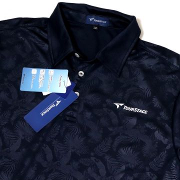 ○送料390円可能商品 ブリヂストン ゴルフ GOLF ツアーステージ 新品 メンズ 吸水速乾 ポロシャツ 紺 [2252058C2TS-74-L] 一 三 弐★QWER