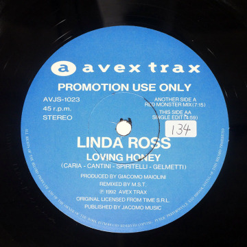 国内盤 LINDA ROSS/LOVING HONEY (REMIX)/AVEX TRAX AVJS1023 12