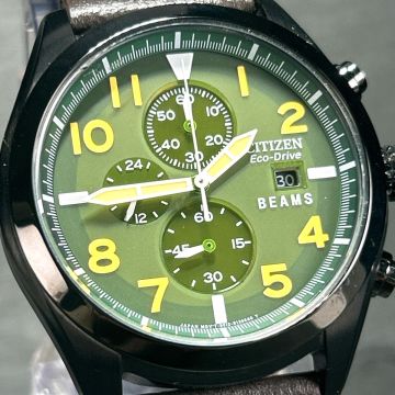 美品 CITIZEN×BEAMS シチズン×ビームス エコドライブ B612-S088925 腕時計 ソーラー アナログ クロノグラフ ミリタリー 動作確認済み