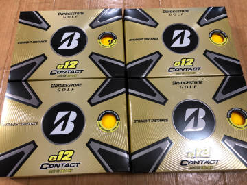 ・スピード発送 新品未使用 BRIDGESTONE GOLF(ブリヂストンゴルフ) e12 CONTACT 3ピース構造 ゴルフボール(マットイエロー)4ダース