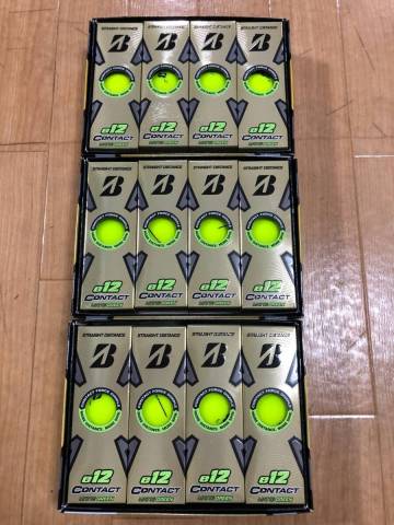 ・スピード発送 新品未使用 BRIDGESTONE GOLF(ブリヂストンゴルフ) e12 CONTACT 3ピース構造 ゴルフボール(マットグリーン)３ダース