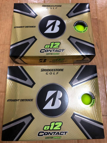 ・スピード発送 新品未使用 BRIDGESTONE GOLF(ブリヂストンゴルフ)e12 CONTACT 3ピース構造 ゴルフボール(マットグリーン)２ダース