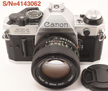 【整備/性能測定済】Canon AE-1 PROGRAM シルバー＋NEW FD50mmF1.4_P,S,機能OK(4143062_466T)●