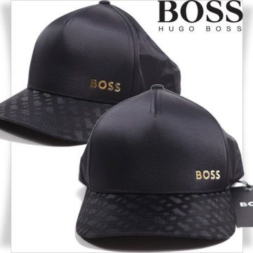 新品1円～★定価1.5万 BOSS ボス メンズ サテンキャップ モノグラムジャカード ONESI ロゴ 黒 ヒューゴボス HUGO BOSS 帽子 ◆A3068◆